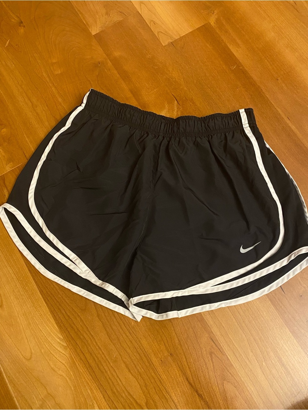 Nike Black Athletic Shorts with White Piping